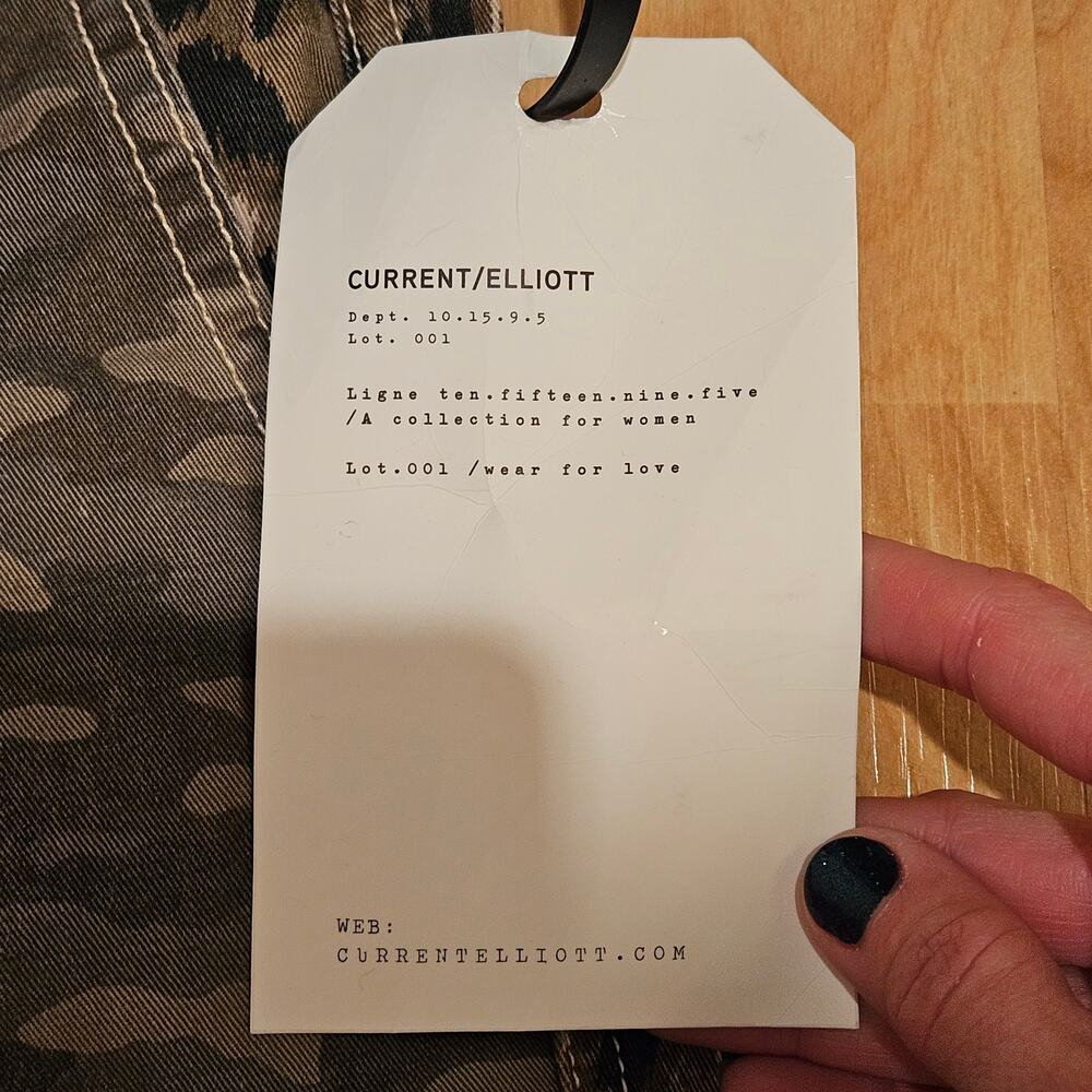 Current/Elliott Clean Weslan Pants Womens 26‎ Leopard Camo Print Cargo Utility - Picture 11 of 14